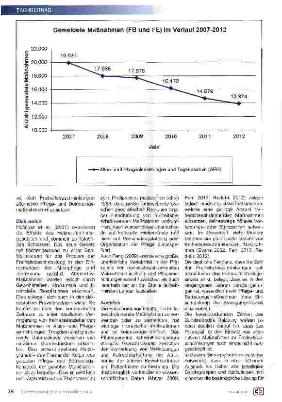 Vorschauseite 4: Prävalenz von freiheitsbeschränkenden Maßnahmen in österreichischen Alten-und Pflegeheimen