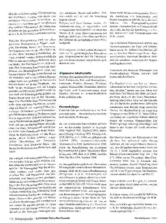 Vorschauseite 2: Das therapeutische Spektrum von Mooranwendungen