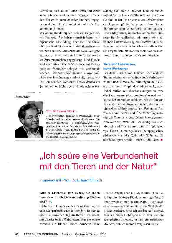 Vorschauseite 1: „Ich spüre eine Verbundenheit mit den Tieren und der Natur