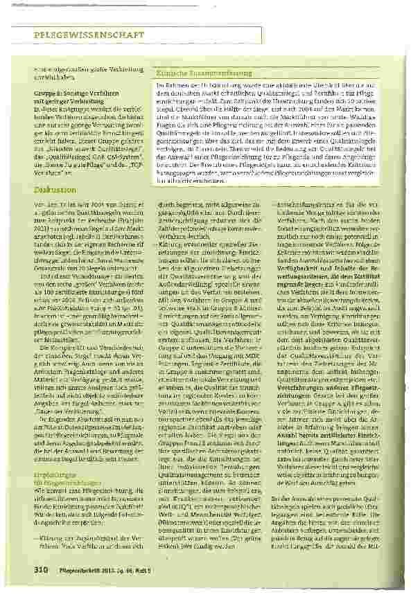Vorschauseite 3: Qualitätssiegel und Zertifikate in der deutschen Langzeitpflege - ein Überblick