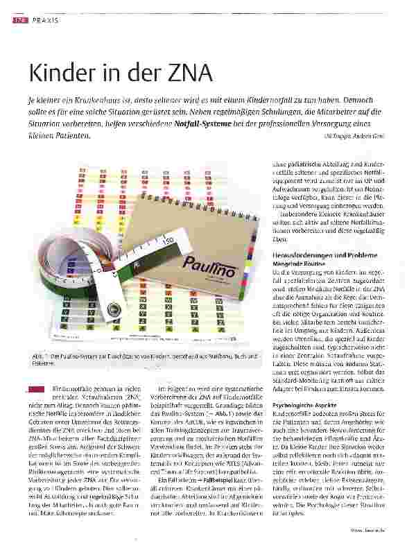 Vorschauseite 1: Kinder in der ZNA