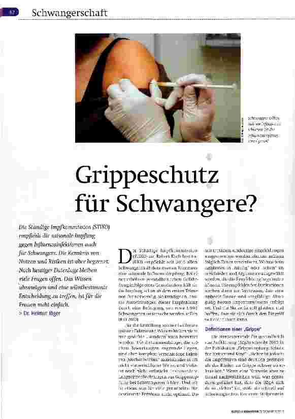 Vorschauseite 1: Grippeschutz für Schwangere?