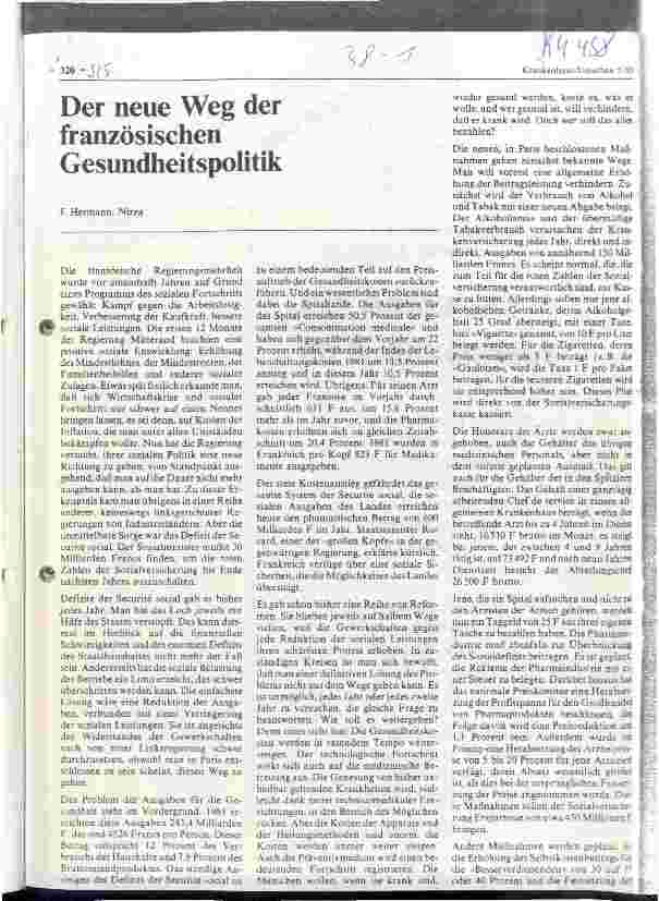 Vorschauseite 1: Der neue Weg der französischen Gesundheitspolitik