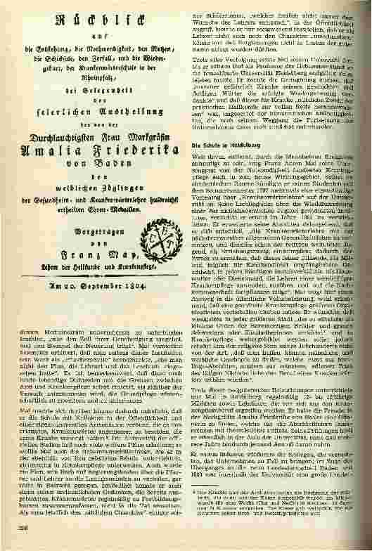 Vorschauseite 4: Die Krankenpflegeschulen des Franz Anton Mai in Mannheim und Heidelberg