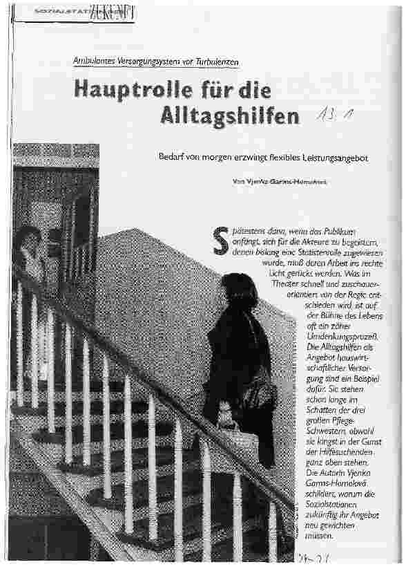 Vorschauseite 1: Hauptrolle für die Alltagshilfen Bedarf von morgen erzwingt flexibles Leistungsangebot