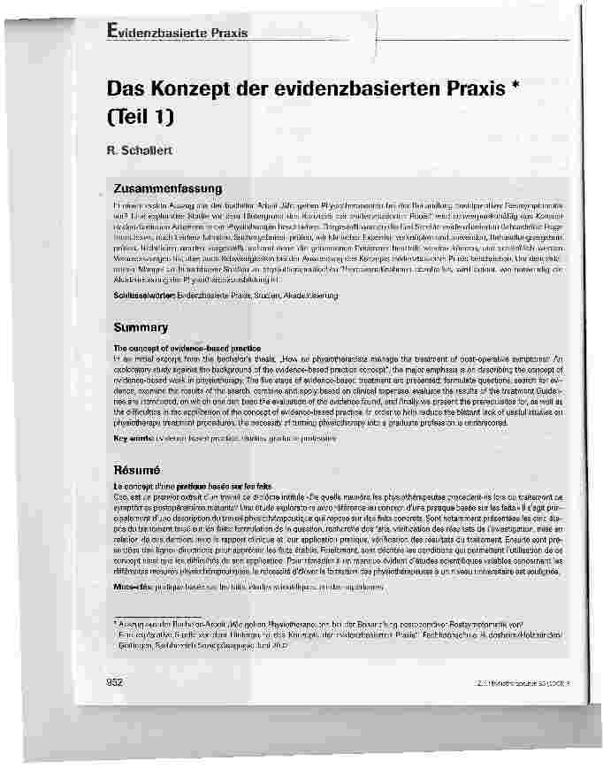 Vorschauseite 1: Das Konzept der evidenzbasierten Praxis (Teil 1)