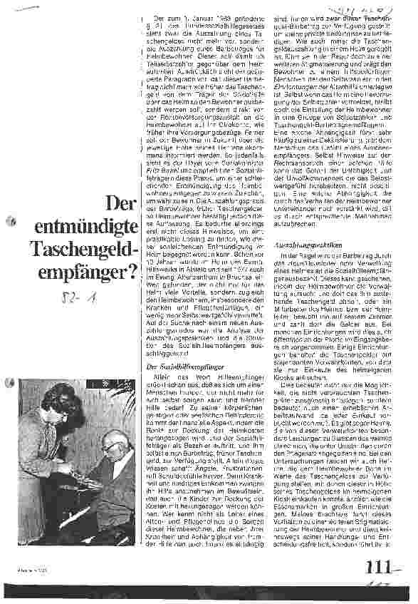 Vorschauseite 1: Der entmündigte Taschengeldempfänger?