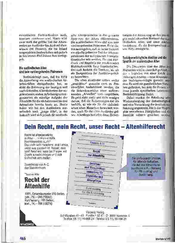 Vorschauseite 3: Neue Aufgaben für die Altenhilfe Teil 1 Sozialgerontologische Arbeit mit alten Arbeitsmigranten