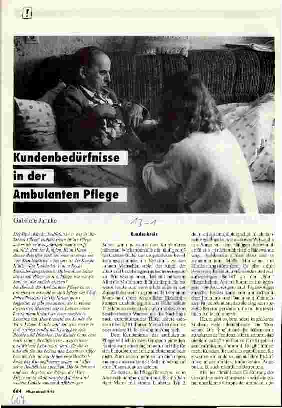 Vorschauseite 1: Kundenbedürfnisse in der Ambulanten Pflege