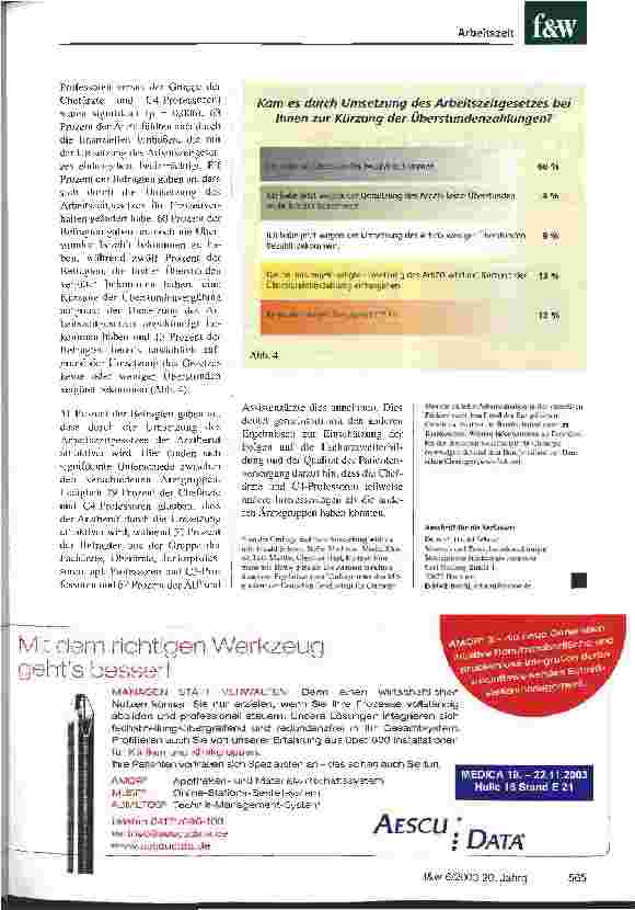 Vorschauseite 4: Verfälschte Dokumentation, keine kürzeren Arbeitszeiten Auszüge aus einer Umfrage zur aktuellen Arbeitssituation der Ärzte in den operativen Fächern