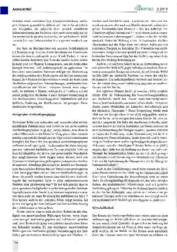 Vorschauseite 6: Einsatz klinischer Pharmazeuten in der Unfall-, Handund Wiederherstellungschirurgie des UKM