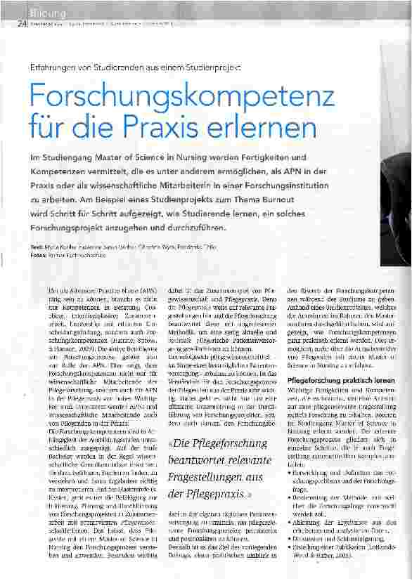 Vorschauseite 1: Forschungskompetenz für die Praxis erlernen