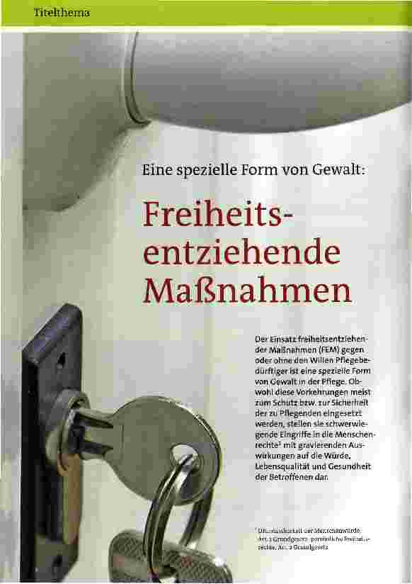Vorschauseite 1: Freiheitsentziehende Maßnahmen
