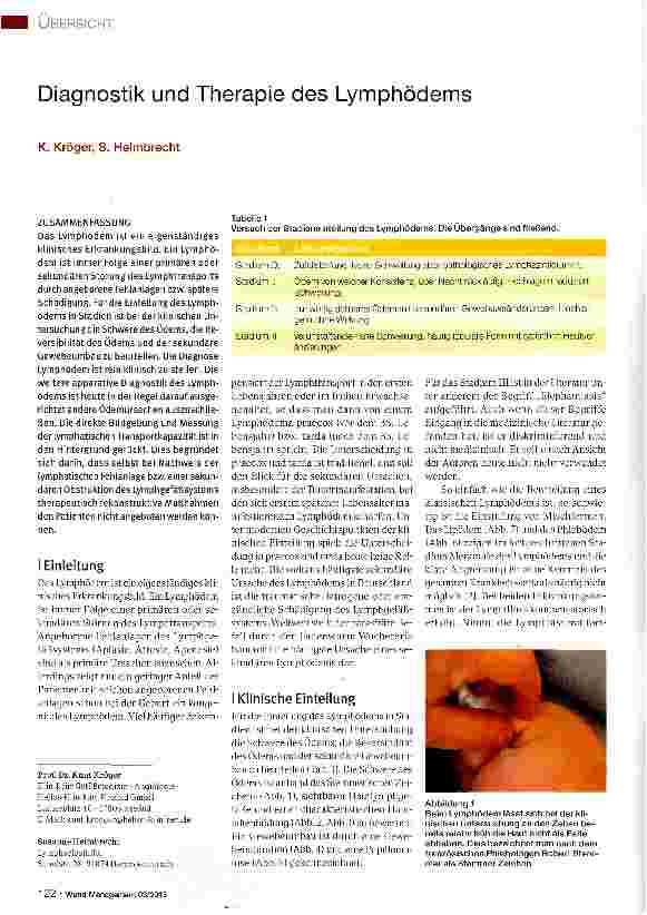 Vorschauseite 1: Diagnostik und Therapie des Lymphödems