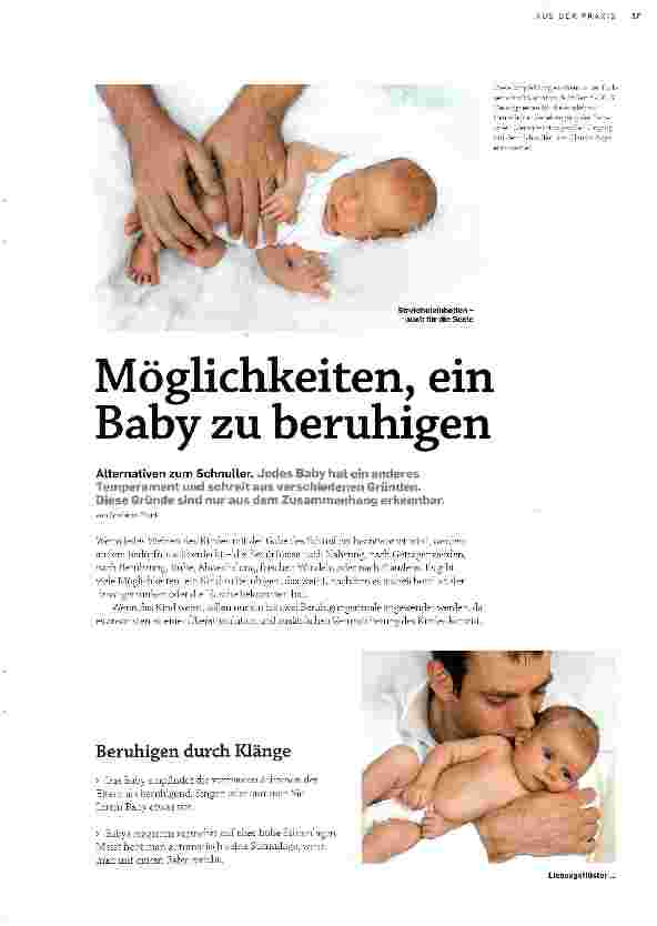 Vorschauseite 1: Möglichkeiten, ein Baby zu beruhigen
