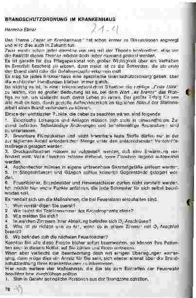 Vorschauseite 1: Brandschutzordnung im Krankenhaus