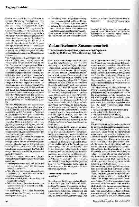 Vorschauseite 2: Erste Fachtagung Praxisanleitung in Hamburg Tagungsbericht