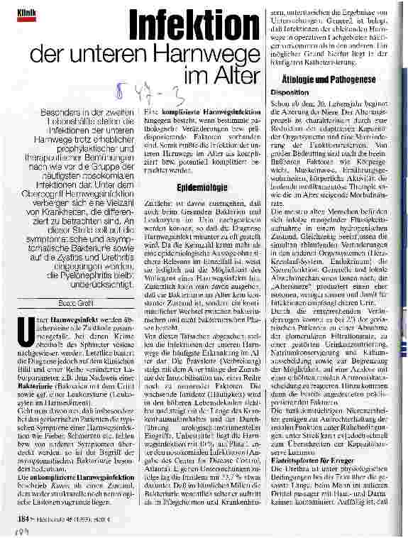 Vorschauseite 1: Infektion der unteren Harnwege im Alter