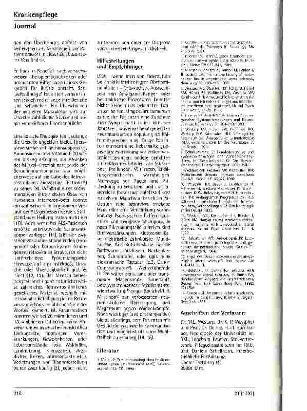 Vorschauseite 3: Amyotrophe Lateralsklerose (ALS) - Aspekte einer unverstandenen Neurodegeneration