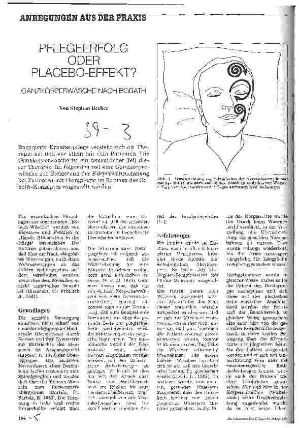 Vorschauseite 1: Pflegeerfolg oder Placebo-Effekt?