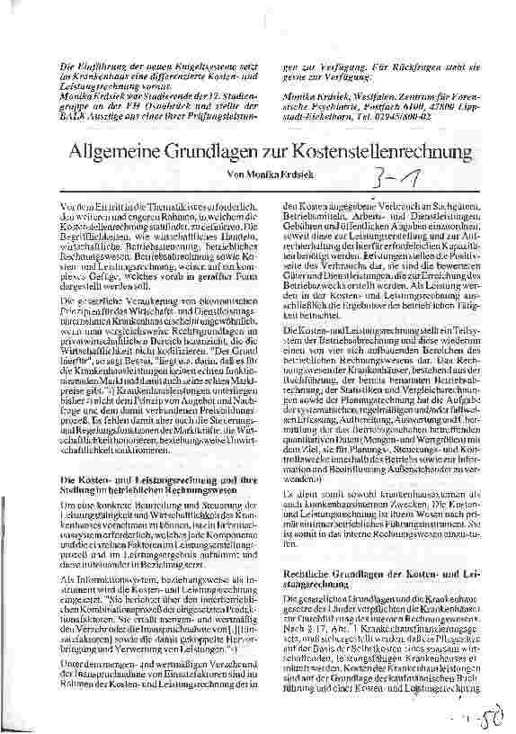 Vorschauseite 5: Ermittlung der Kosten des pflegerischen Leistungsaufwandes als Bestand teil diagnosebezogener Fallpauschalen