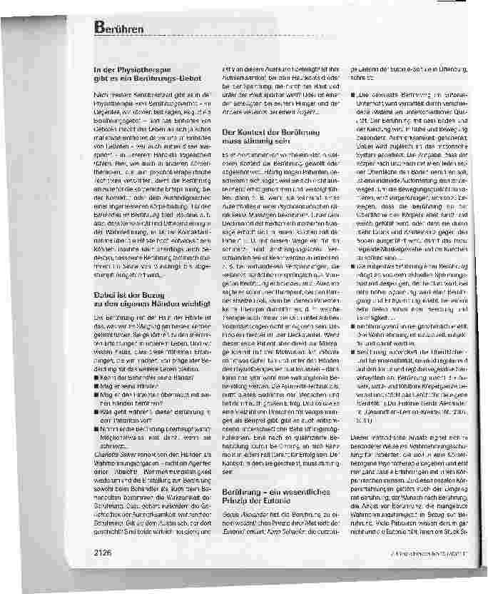 Vorschauseite 4: Berühren und Berührt-Werden in der Therapie