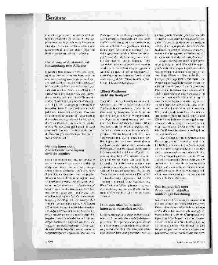 Vorschauseite 5: Berühren und Berührt-Werden in der Therapie