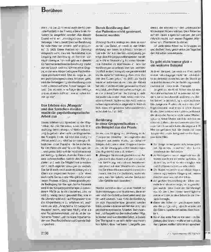 Vorschauseite 6: Berühren und Berührt-Werden in der Therapie