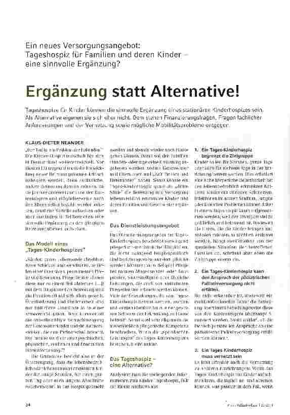 Vorschauseite 1: Ergänzung statt Alternative!