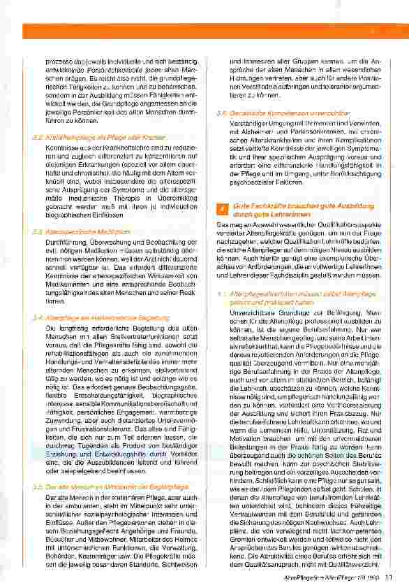 Vorschauseite 3: Fachlehrkräfte für Altenpflege Versuch einer Standortbestimmung