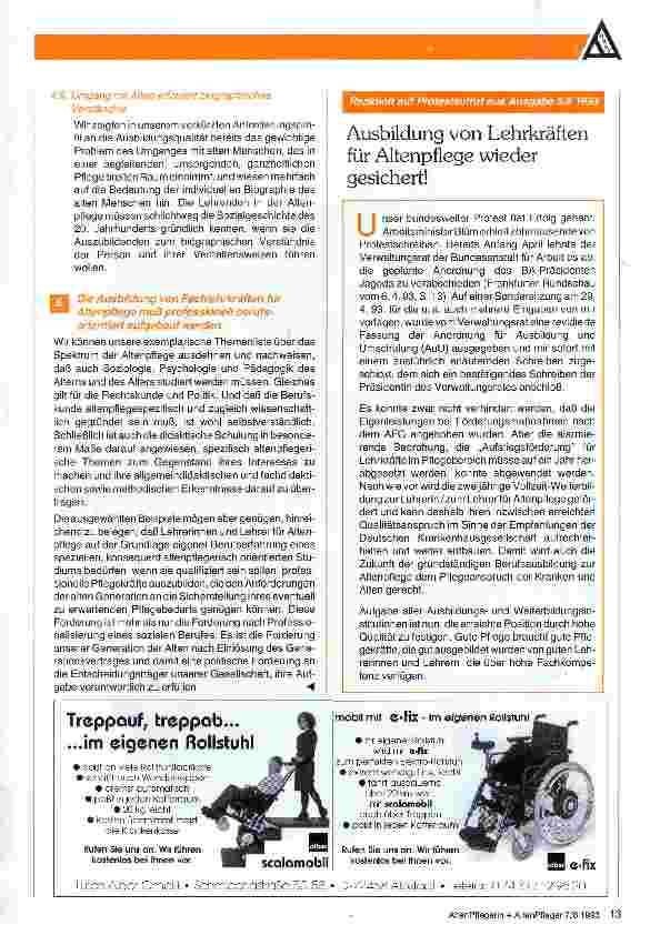 Vorschauseite 5: Fachlehrkräfte für Altenpflege Versuch einer Standortbestimmung