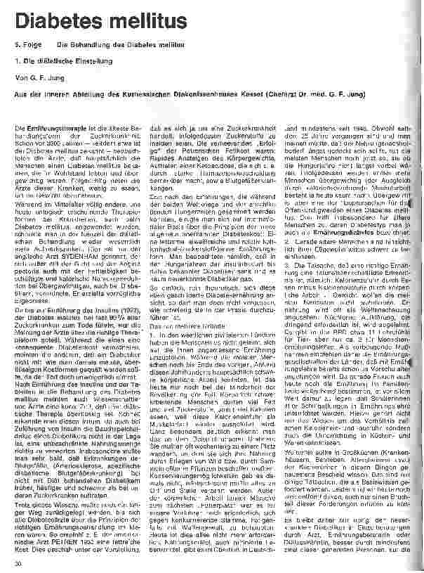 Vorschauseite 1: Diabetes mellitus 5. Folge: Die Behandlung des Diabetes mellitus
