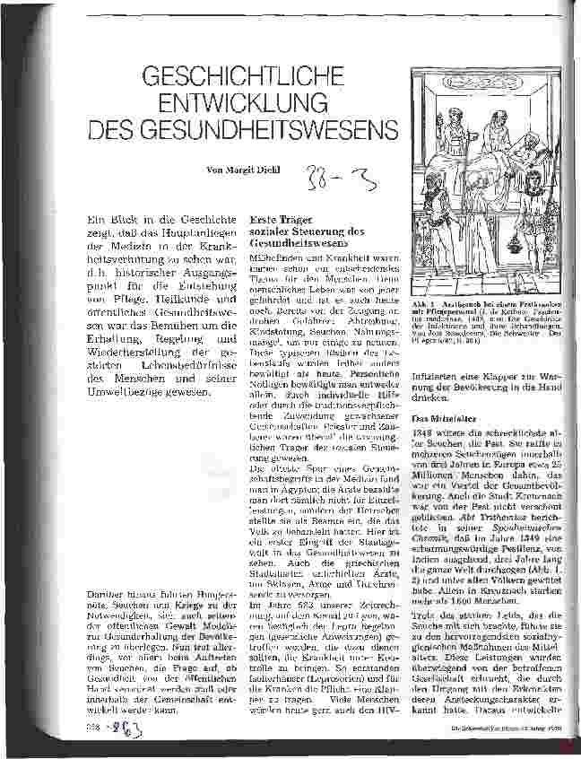 Vorschauseite 1: Geschichtliche Entwicklung des Gesundheitswesens