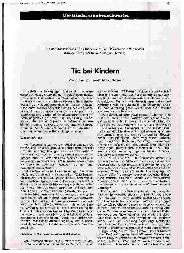 Vorschauseite 1: Tic bei Kindern