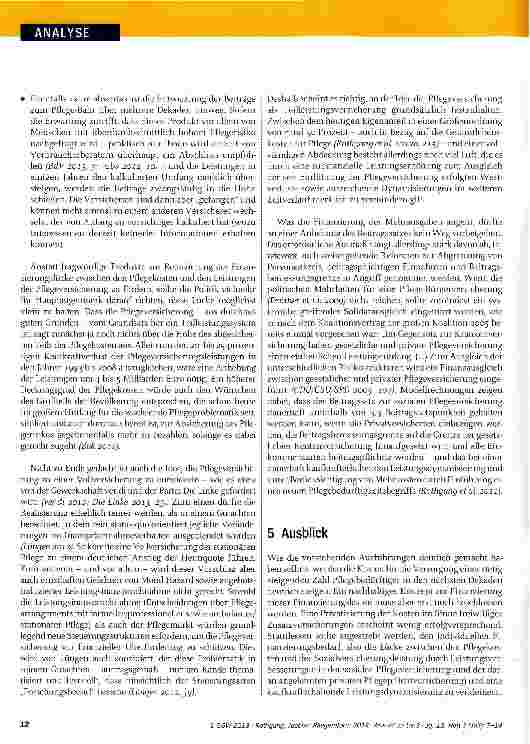 Vorschauseite 6: Pflegereform 2014: Was ist zu tun?