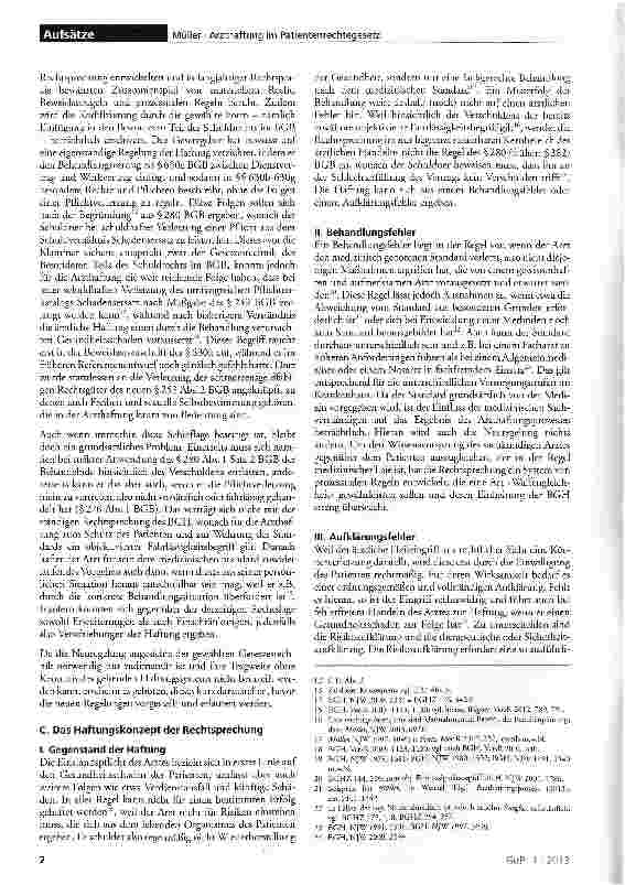 Vorschauseite 2: Die Arzthaftung im neuen Patientenrechtegesetz