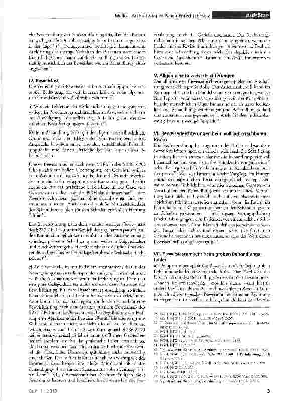 Vorschauseite 3: Die Arzthaftung im neuen Patientenrechtegesetz