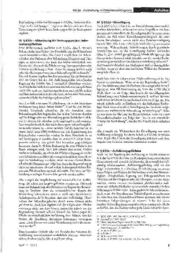 Vorschauseite 5: Die Arzthaftung im neuen Patientenrechtegesetz