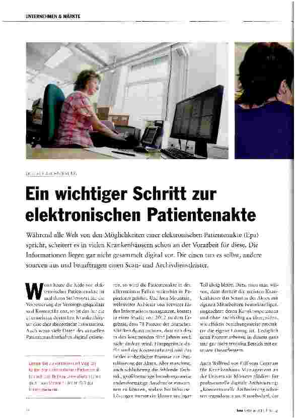 Vorschauseite 1: Ein wichtiger Schritt zur elektronischen Patientenakte