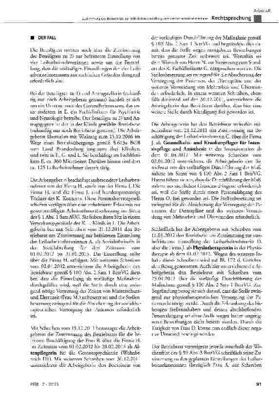 Vorschauseite 2: Zustimmung des Betriebsrats zur befristeten Einstellung von vier Leiharbeitnehmerinnen