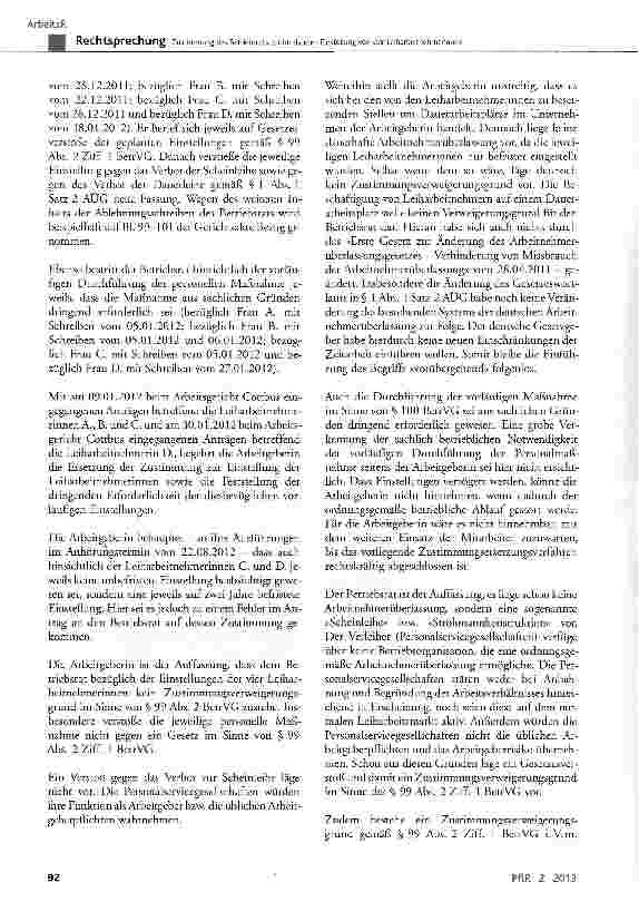 Vorschauseite 3: Zustimmung des Betriebsrats zur befristeten Einstellung von vier Leiharbeitnehmerinnen