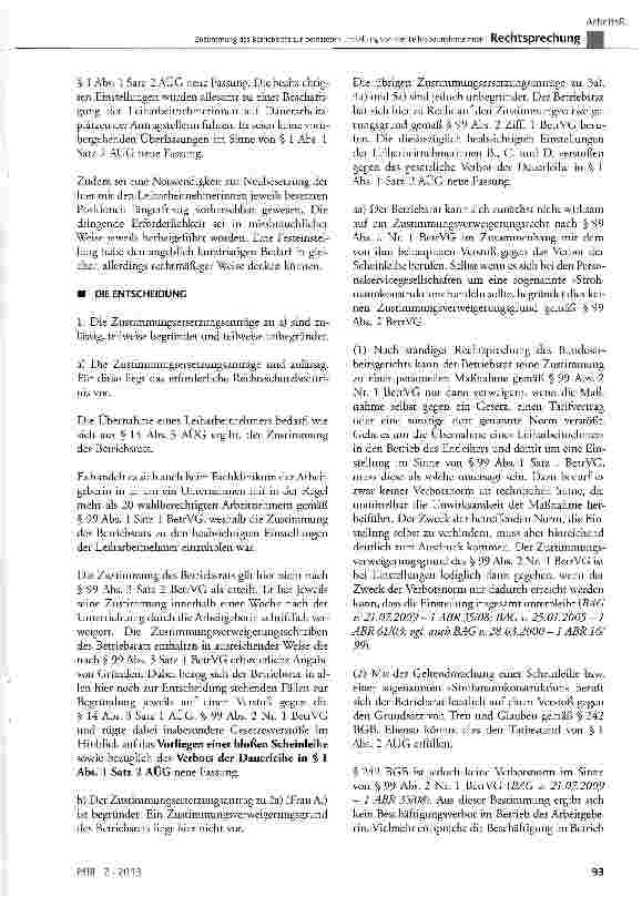 Vorschauseite 4: Zustimmung des Betriebsrats zur befristeten Einstellung von vier Leiharbeitnehmerinnen