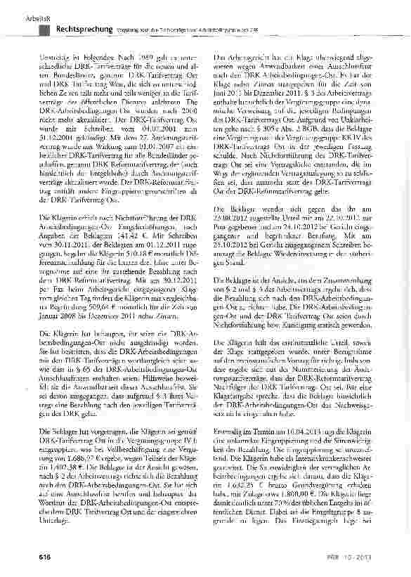 Vorschauseite 2: Vergütung nach den Tarifverträgen und Arbeitsbedingungen des DRK BGB§ 133, § 138, § 157, § 305c Abs. 2, § 307 Abs. 1 Satz 2; § 308 Nr. 4, § 611 Abs. 1;NachwG§ 2 Abs. 3 Satz 1; Sat…