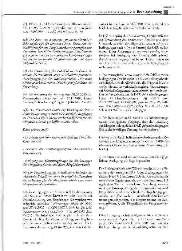 Vorschauseite 5: Vergütung nach den Tarifverträgen und Arbeitsbedingungen des DRK BGB§ 133, § 138, § 157, § 305c Abs. 2, § 307 Abs. 1 Satz 2; § 308 Nr. 4, § 611 Abs. 1;NachwG§ 2 Abs. 3 Satz 1; Sat…