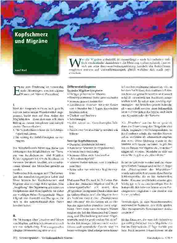 Vorschauseite 1: Kopfschmerz und Migräne