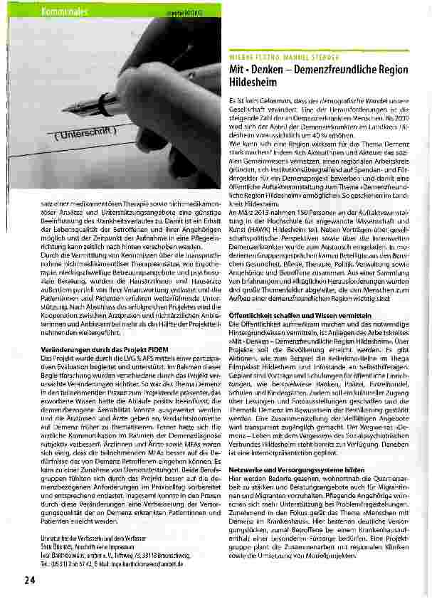 Vorschauseite 1: Mit • Denken - Demenzfreundliche Region Hildesheim
