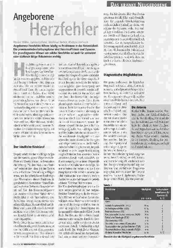 Vorschauseite 1: Angeborene Herzfehler