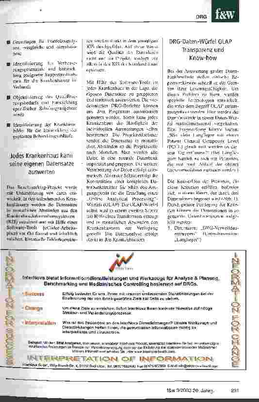 Vorschauseite 2: Von den Besten lernen kann nur, wer die Besten kennt Erfahrungsbericht eines DRG-Benchmarking-Projektes im Sana-Klinikverbund