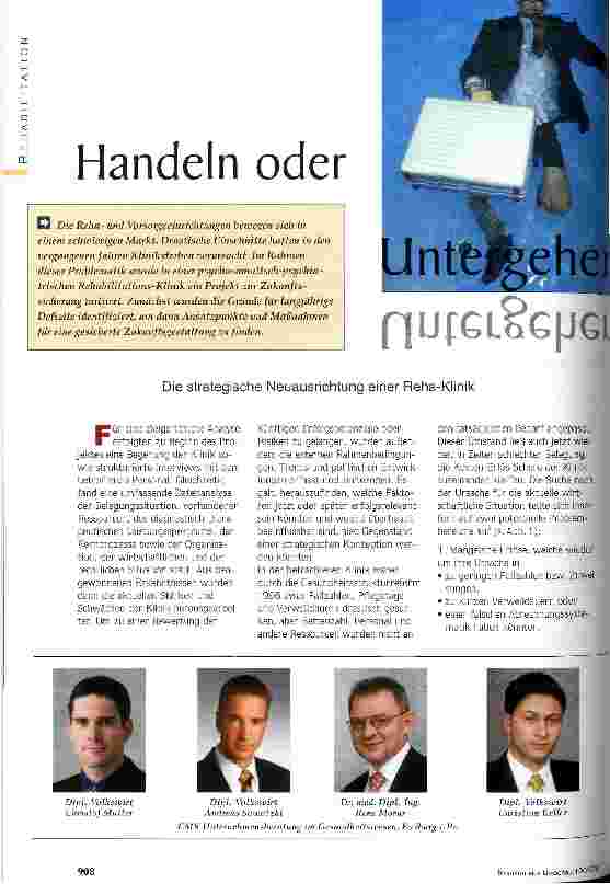 Vorschauseite 1: Handeln oder untergehen Die strategische Neuausrichtung einer Reha-Klinik