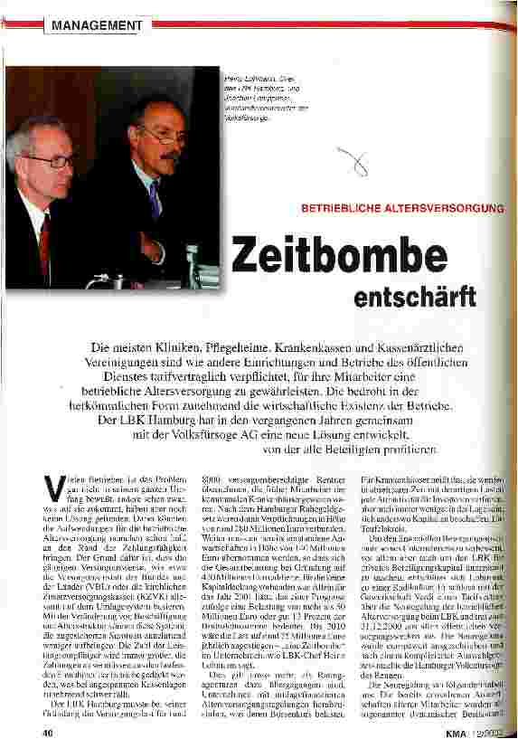 Vorschauseite 1: Betriebliche Altersversorgung: Zeitbombe entschärft